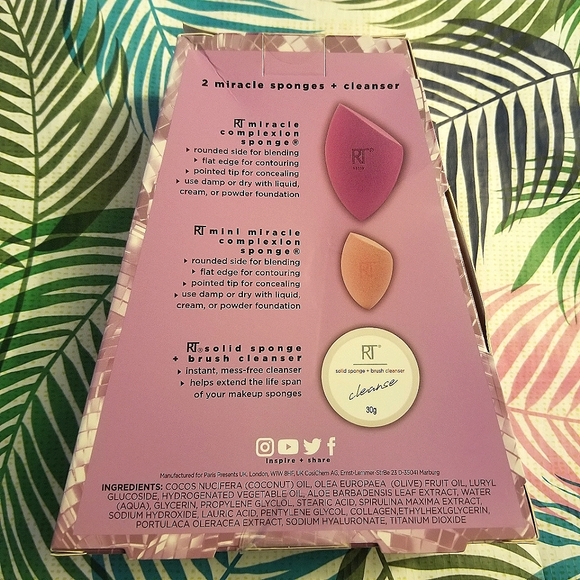 3 Piece Real Techniques RT Limited Edition 2 Miracle Sponges + Cleanser NWT NIB - Picture 2 of 5